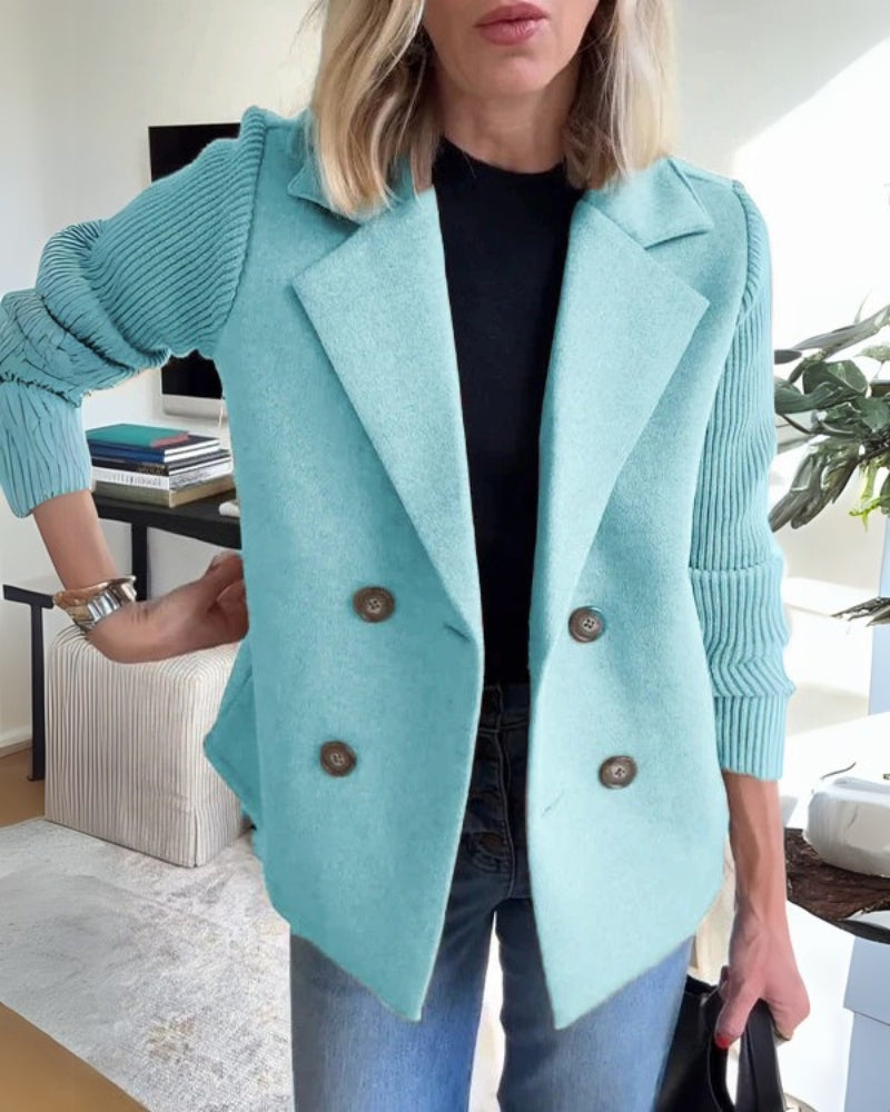 Elegante Damen Knit-Blazer-Weste mit Klassischem Revers – Stilvoll & Vielseitig für Büro & City