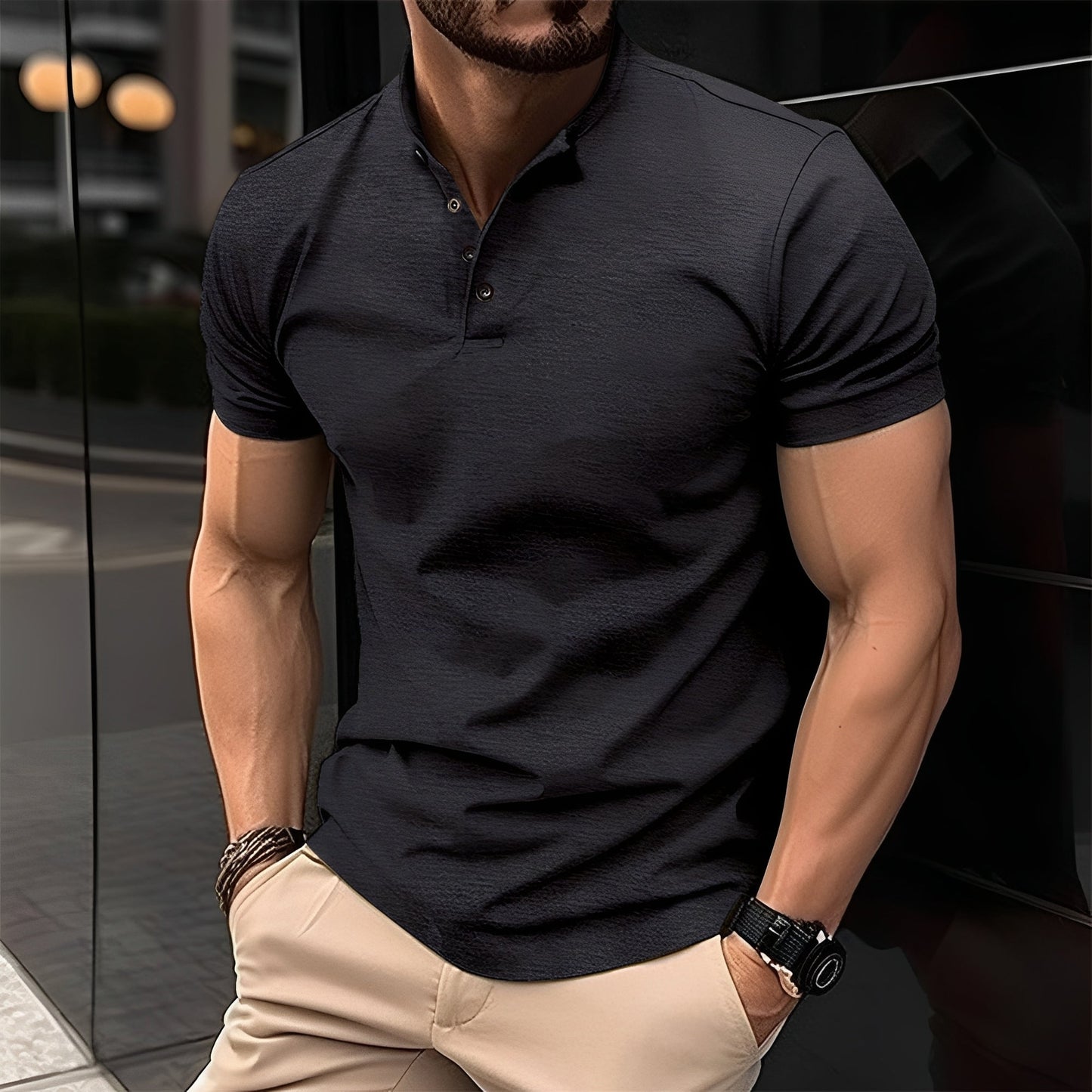 Herren Shirt – Komfortables Shirt mit Knopfleiste für Alltag & Freizeit