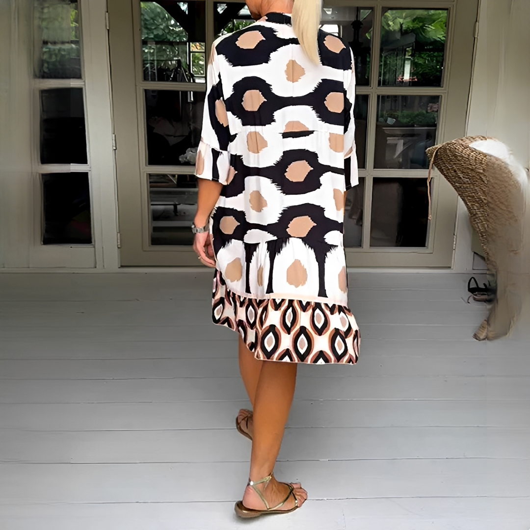 Damen Sommerkleid – Elegantes Kleid mit 3/4-Ärmeln und luftigem Tragekomfort