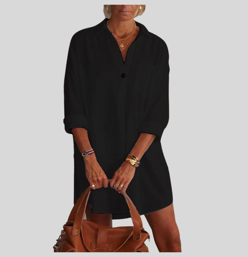 Guddie | Sommer Damen Bluse Lang aus 100% Baumwolle – Leicht & Luftig für heiße Tage