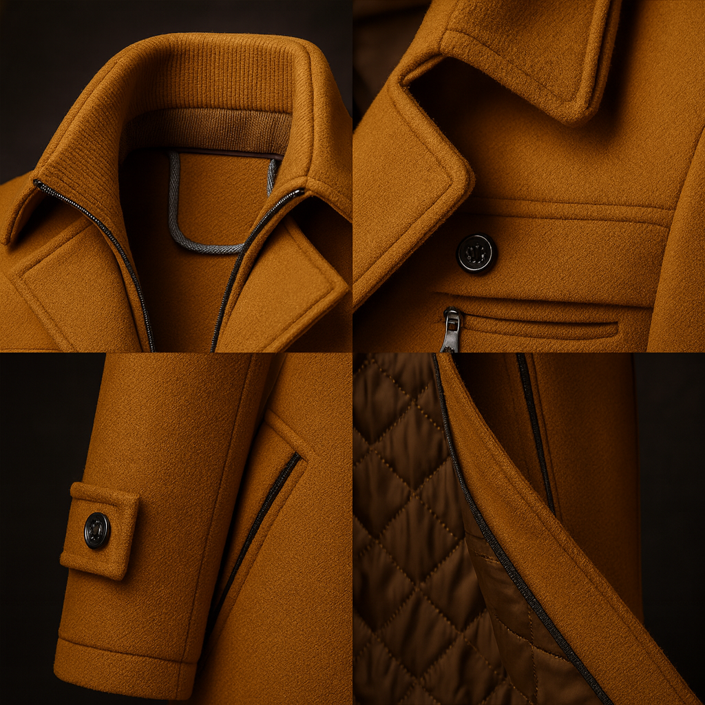 Eleganter Herrenmantel mit gesteppter Fütterung Warm & Zeitlos