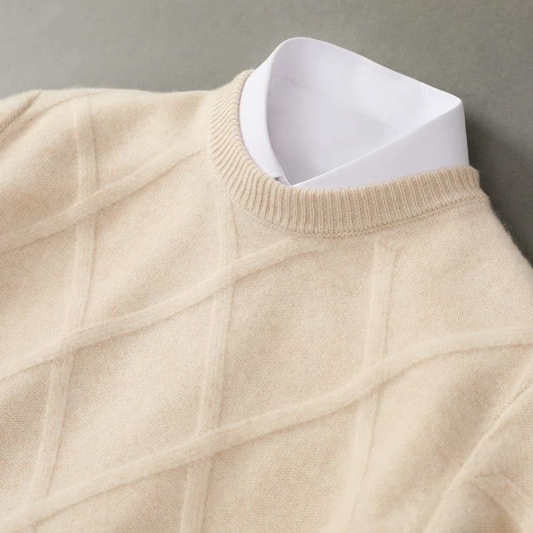 Klassischer Strukturierten Herren Cashmere-Pullover – Luxus, Komfort & Zeitloser Stil