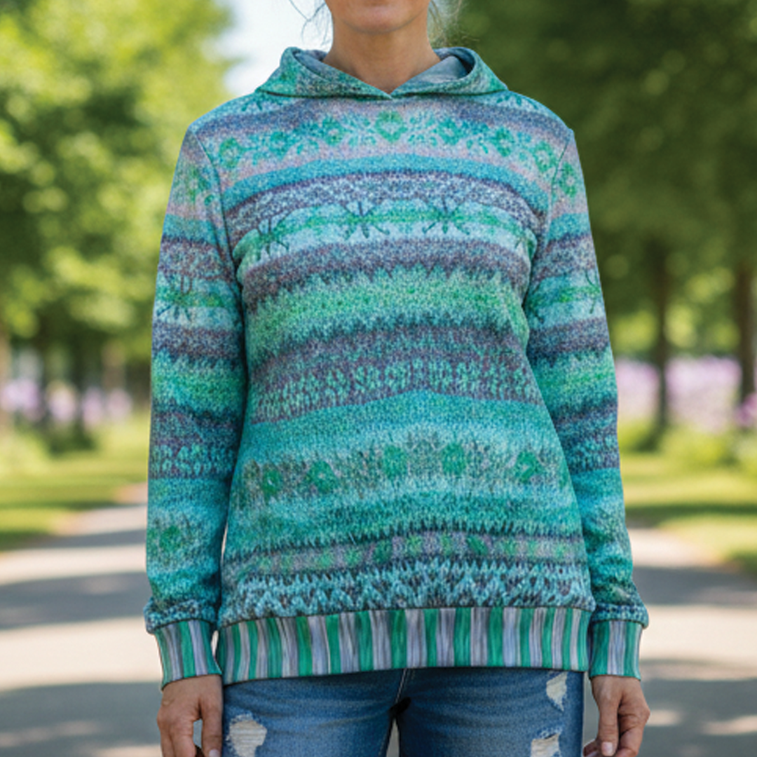 Lässiger Gemusterter Damen Hoodie – Stylisch, Komfortabel & Urban