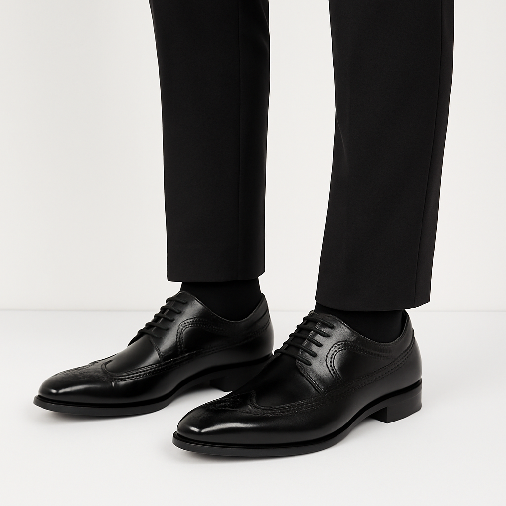 Toby | Herren Oxford Brogue Schnürschuhe aus Glattleder | Klassischer Business & Formal Look
