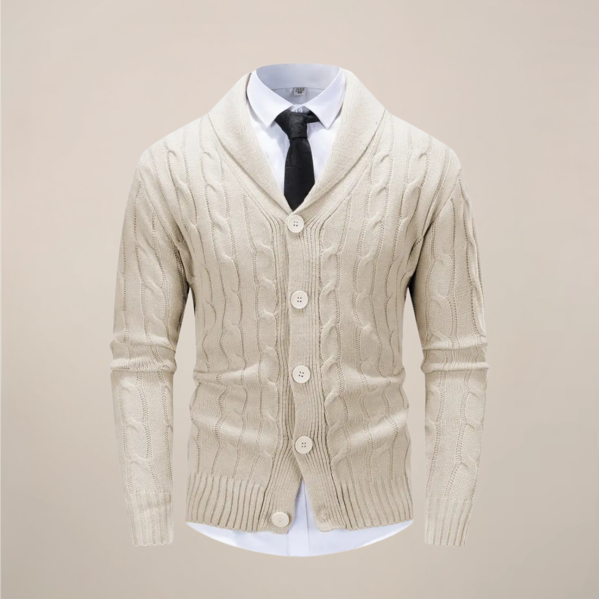 Ronan | Herren Strickjacke mit Schalkragen | Grobstrick Cardigan für Winter & Smart Casual Outfits