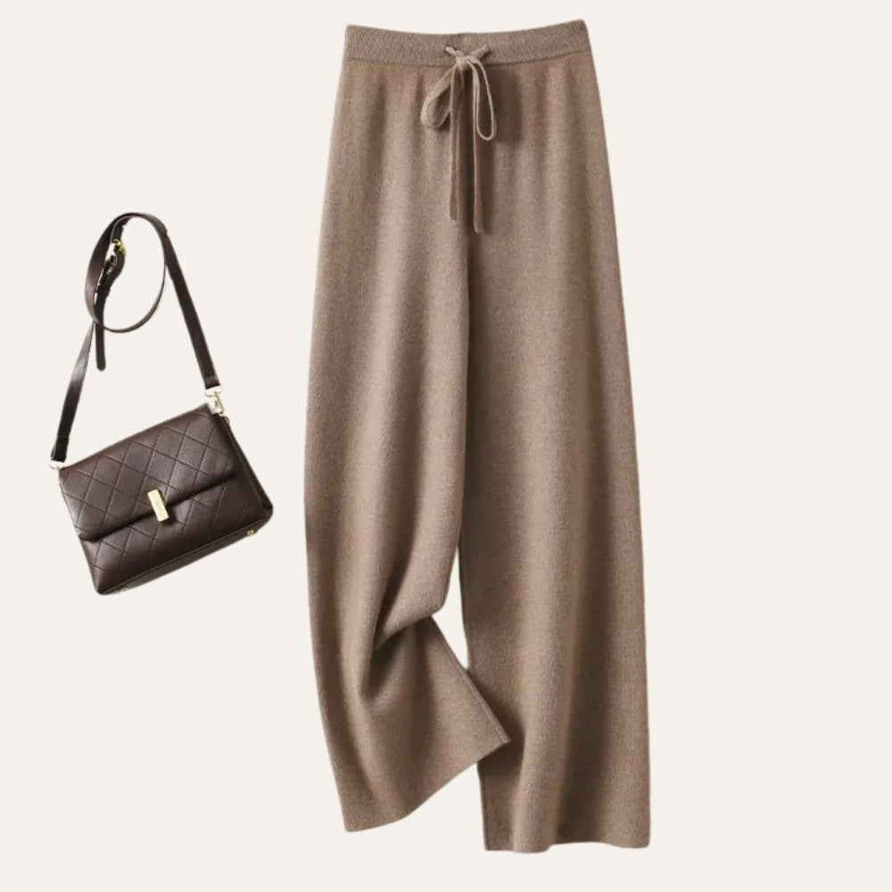Damen Wollhose mit weitem Bein aus Merinowolle – Komforthose für Alltag, Büro und kühle Tage