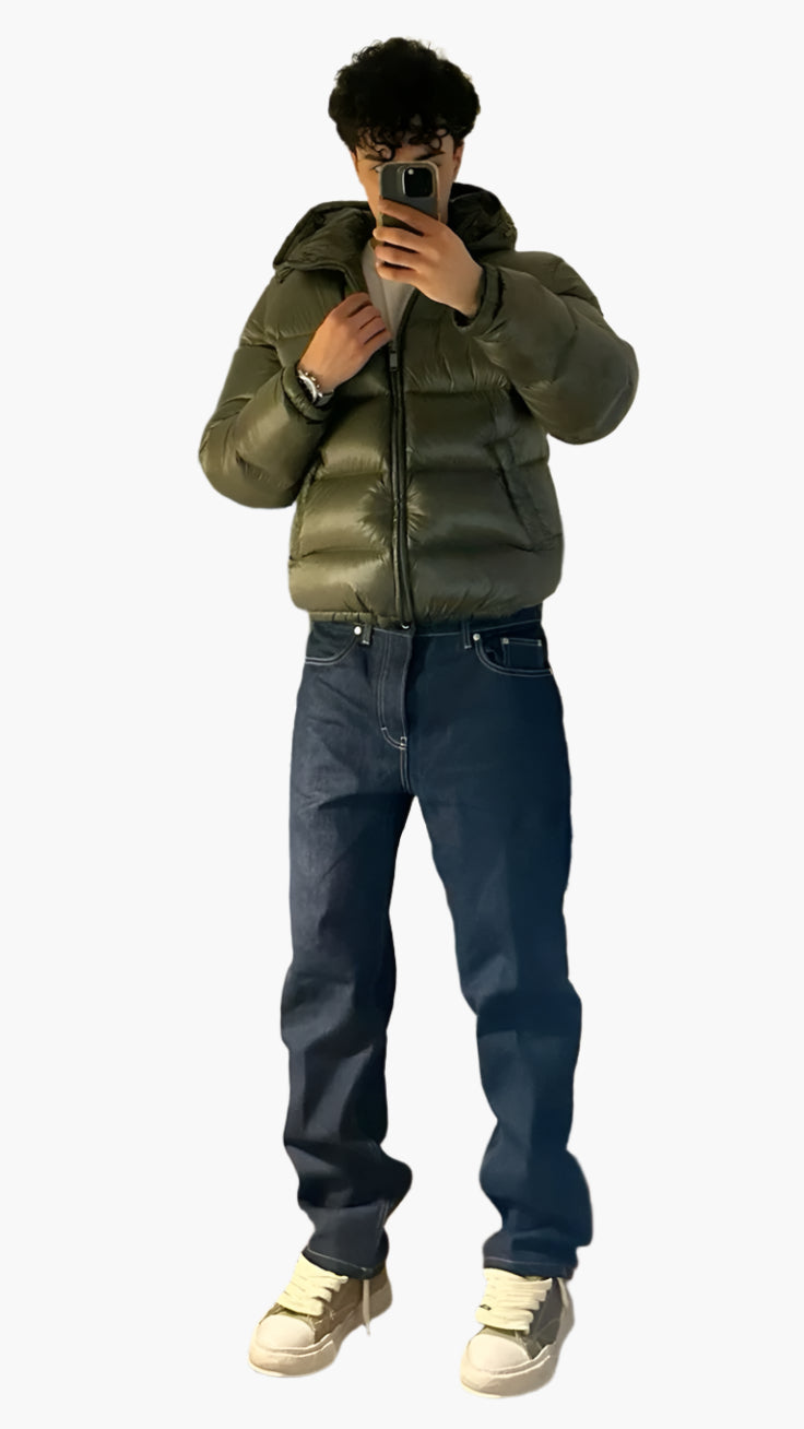 Oren | Herren Steppjacke mit Kapuze & Reißverschluss – Gepolsterte Winterjacke im Urban Street Style, Wind- & Wasserabweisend für Kalte Tage