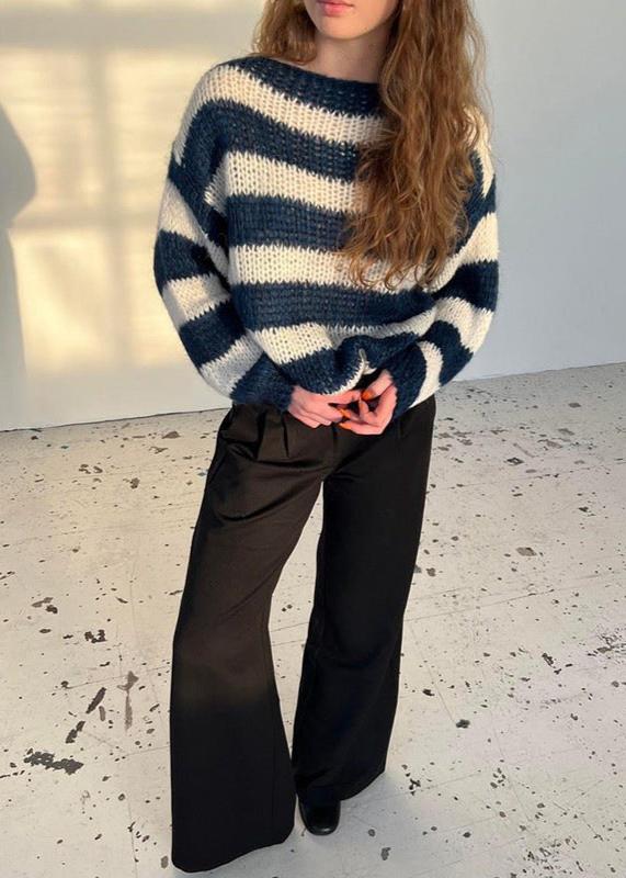 Damen Oversize Pullover mit Streifenmuster – Lässig, Komfortabel & Trendig