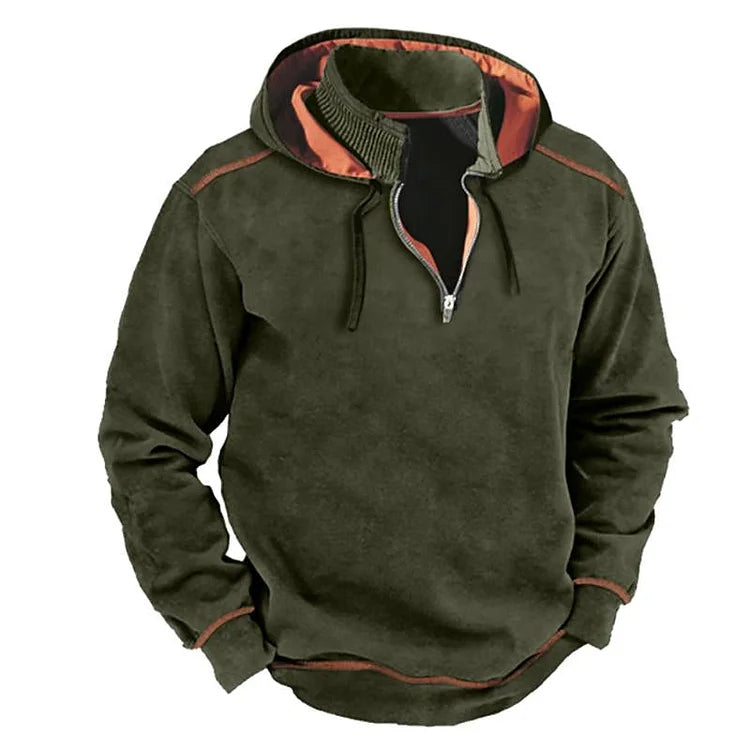 Gervion | Herren Hoodie mit Reißverschluss & Kontrastdetails