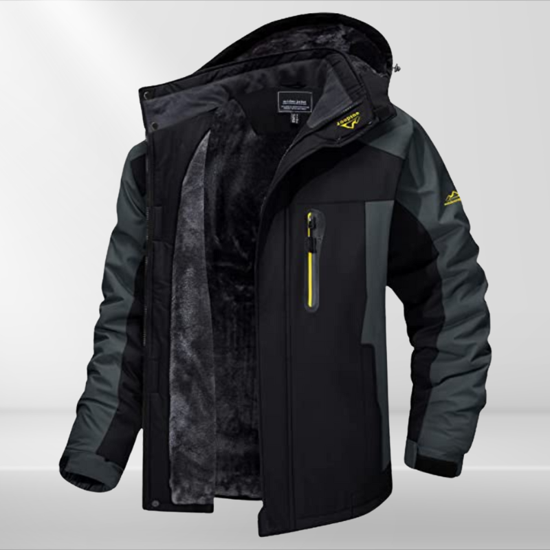 Micah | Herren Zweifarbige Winterjacke mit Kapuze – Wasserdicht, Warm & Stilvoll für Kalte Tage