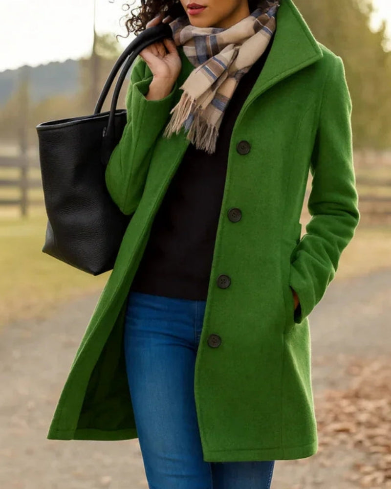 Damen Langer Trenchcoat mit Knopfleiste – Klassischer Mantel für Alltag, Pendeln und kühlere Tage