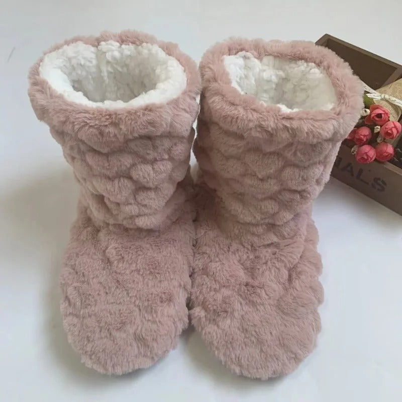 Vikki | Memory Foam Hausschuhe mit Fell und Thermofunktion in Stiefelettengröße