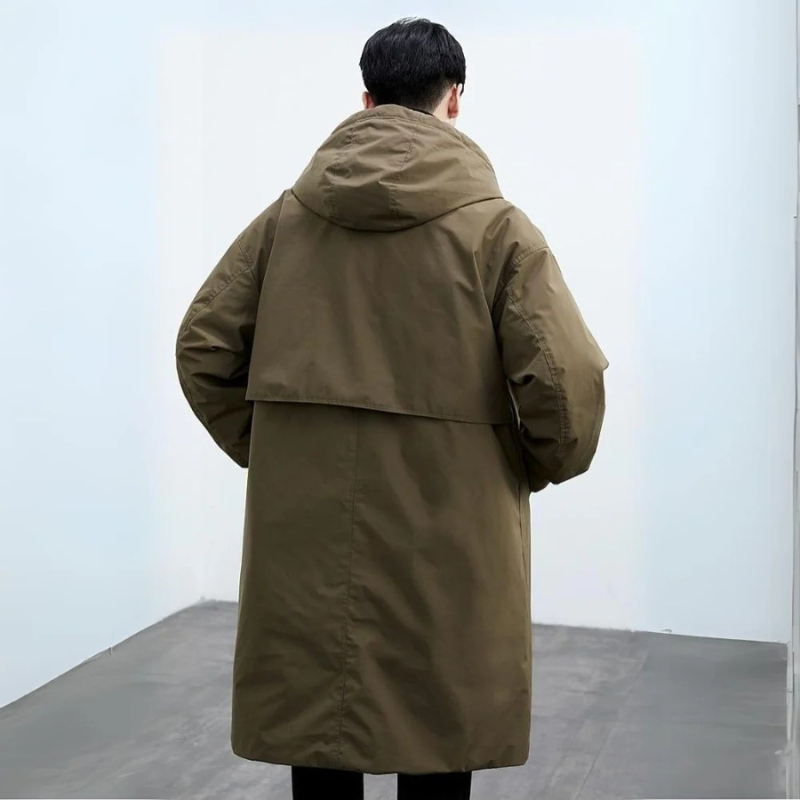 Langer Herren-Puffer-Trenchcoat | wasserfest & warm gefüttert