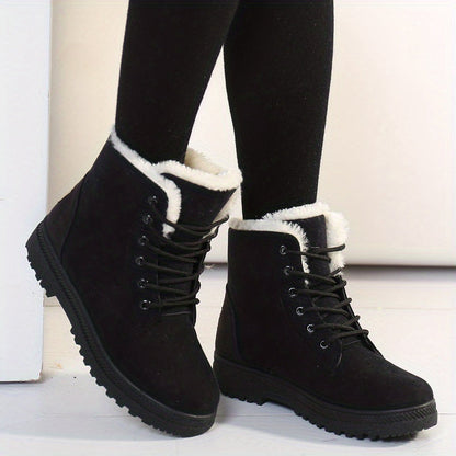 Rose | Damen Winterstiefel mit Schnürung, Flacher Sohle & Warmem Innenfutter