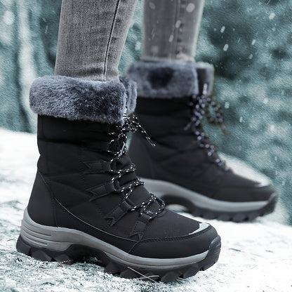 Damen Winterstiefel aus Braunem Leder | Wasserdicht & Isoliert für Kalte Tage