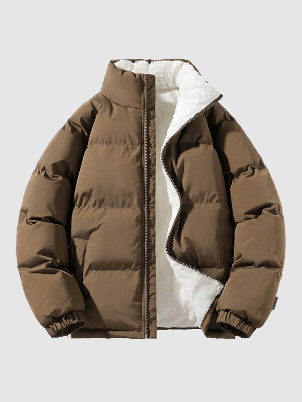 Pufferjacke Herren | Gefütterte Kapuzenjacke mit Fleece für Winter & Outdoor