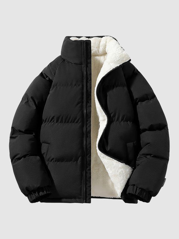 Pufferjacke Herren | Gefütterte Kapuzenjacke mit Fleece für Winter & Outdoor
