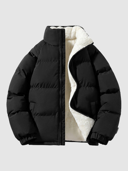 Pufferjacke Herren | Gefütterte Kapuzenjacke mit Fleece für Winter & Outdoor