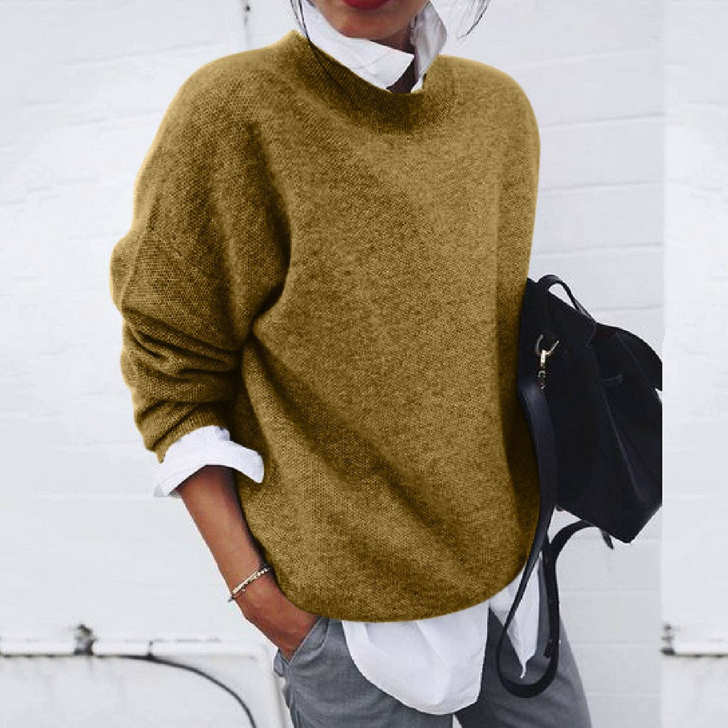 Damen Strickpullover Locker Oversize | Moderner Layering-Look für Herbst & Frühling