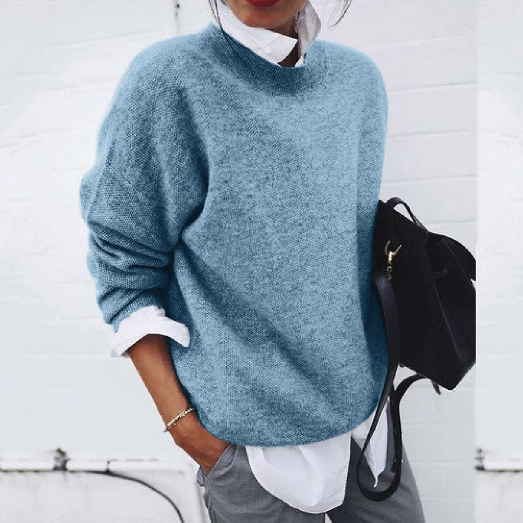 Damen Strickpullover Locker Oversize | Moderner Layering-Look für Herbst & Frühling