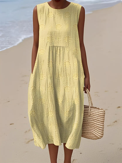 Damen Sommerkleid – Ärmelloses Kleid mit modernem Muster und bequemer Passform