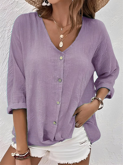 Damen Shirt mit V-Ausschnitt – Komfortables Freizeitoberteil für Alltag und vielseitige Outfits