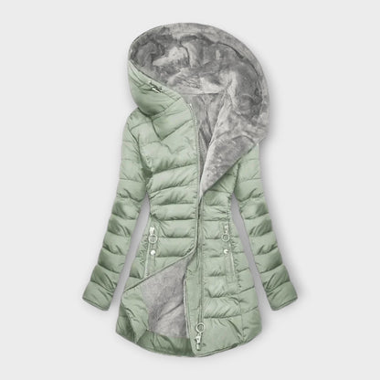 Gefütterte Stepp Damenjacke mit großer Kapuze | Stylisch & Wärmend