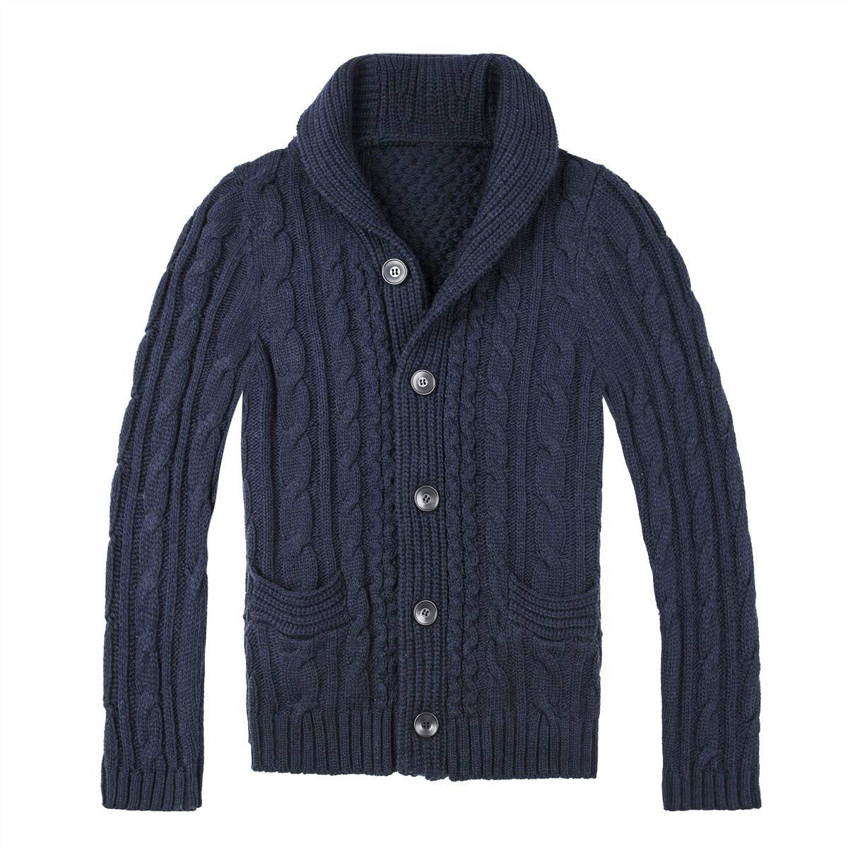 Cable Knit Cardigan Herren | Strickjacke mit elegantem Zopfmuster und praktischen Taschen