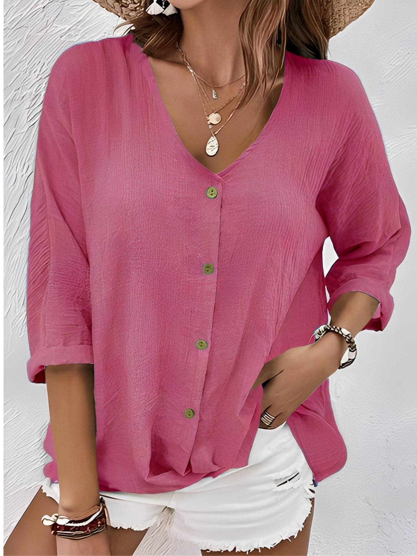Damen Shirt mit V-Ausschnitt – Komfortables Freizeitoberteil für Alltag und vielseitige Outfits