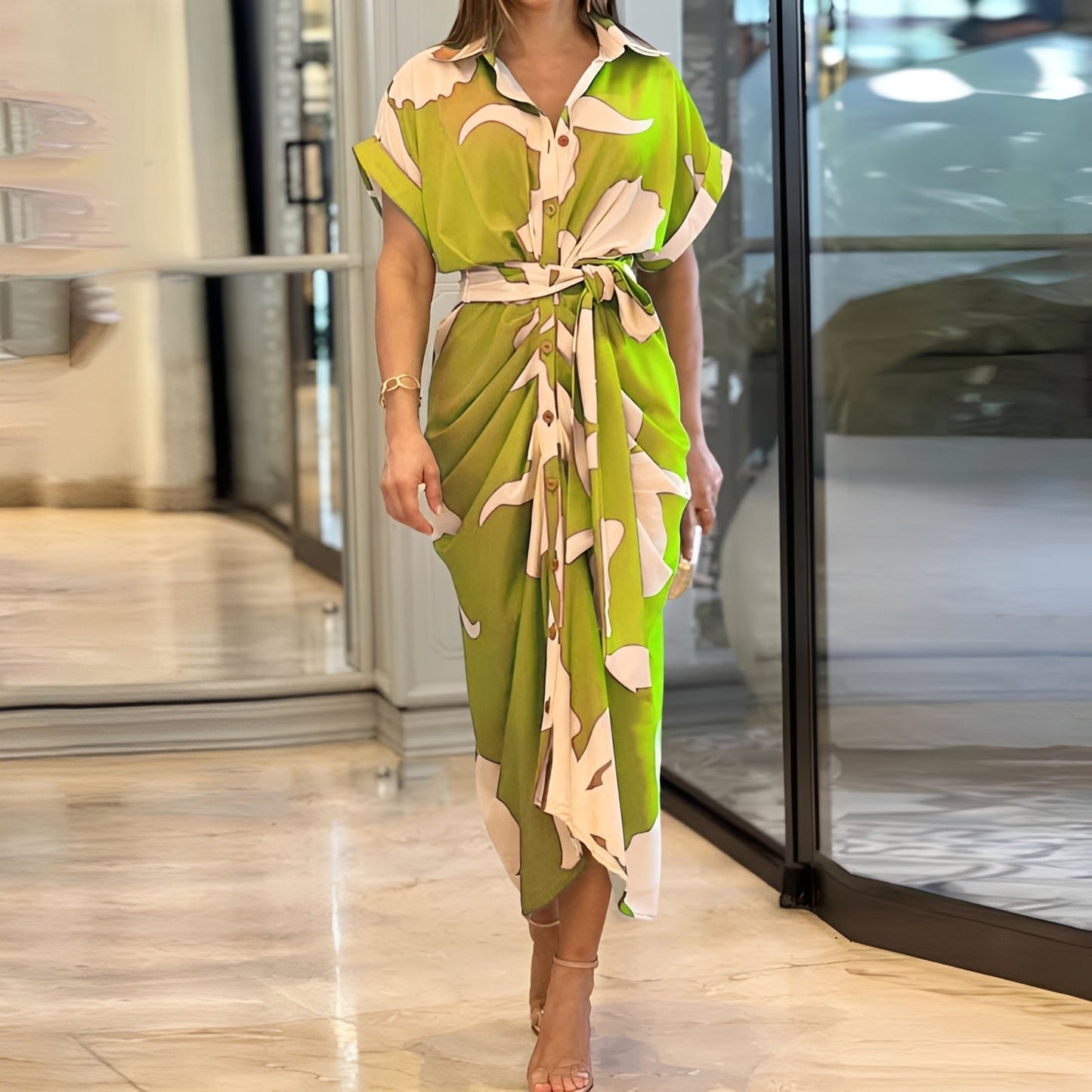 Damen Kleid mit Knopfleiste – Lockeres Freizeitkleid für Alltag und entspannte Outfits