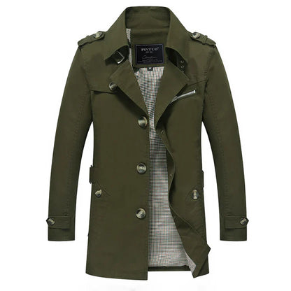 Maddox | Herren Trenchcoat – Leichter, Knöpfiger Mantel im Slim Fit für Stilbewusste Männer