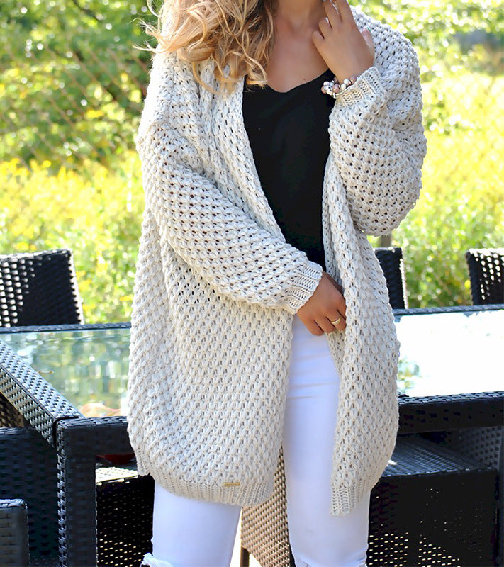 Damen Grobstrickjacke | Lässiger Schnitt & Modische Lochstruktur