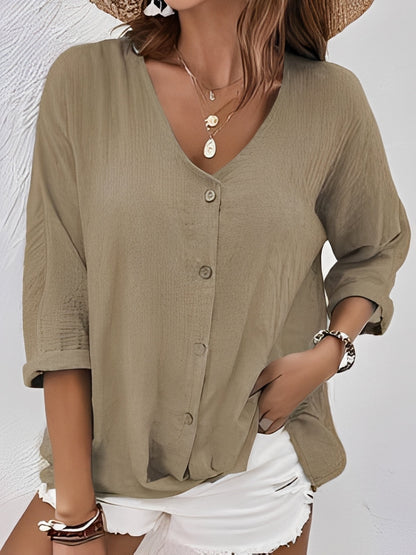 Damen Shirt mit V-Ausschnitt – Komfortables Freizeitoberteil für Alltag und vielseitige Outfits