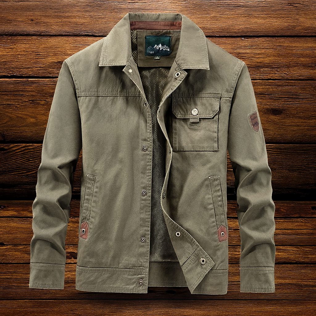 Herren Outdoorjacke mit Canvas-Struktur | Robust & Lässiger Freizeit-Look