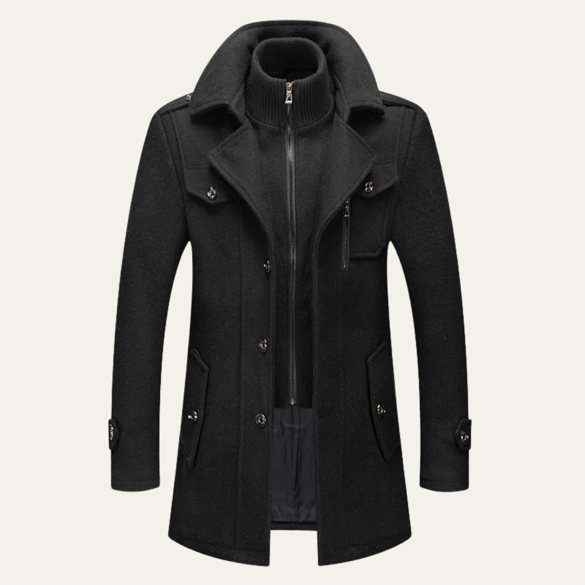 Herren Trenchcoat | Eleganter Wintermantel aus Wollmix