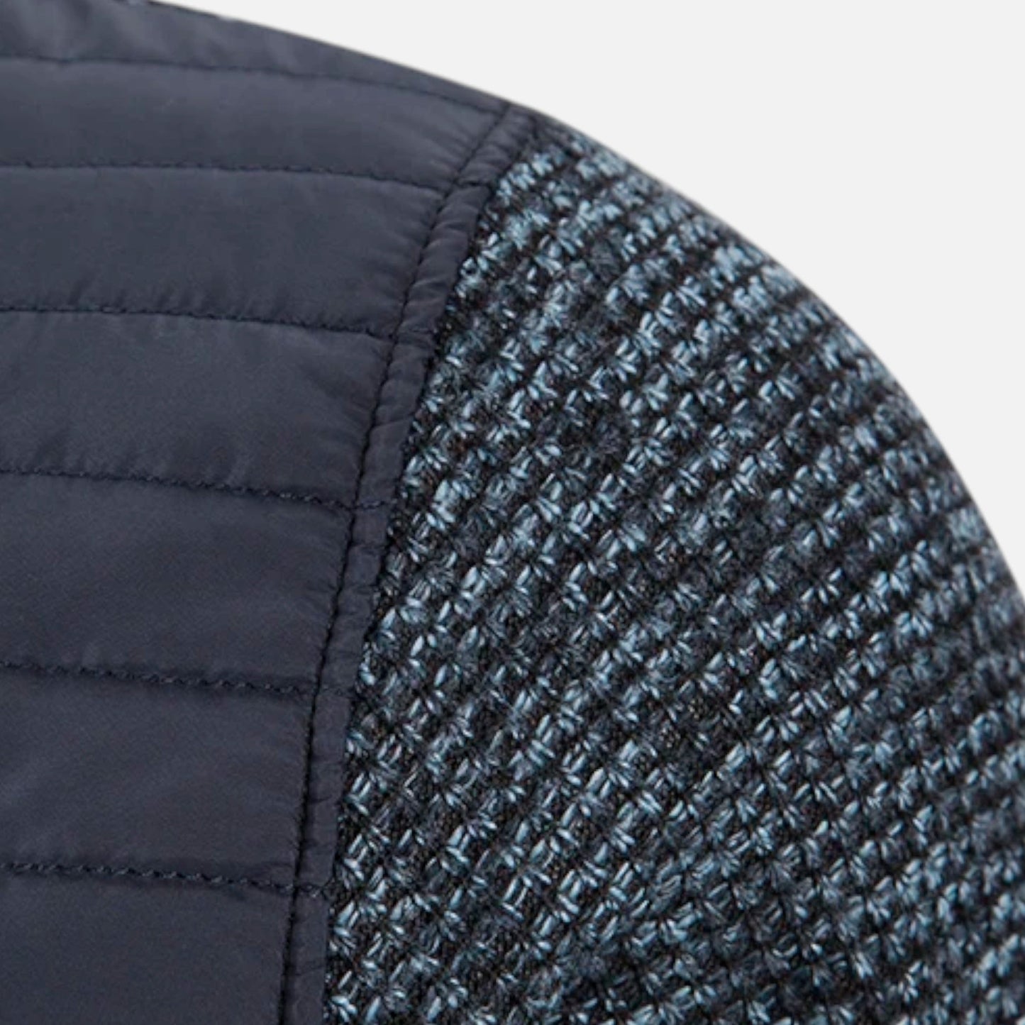 Herren Fleecejacke Patchwork | Stehkragen und Stilvolle Kontraste