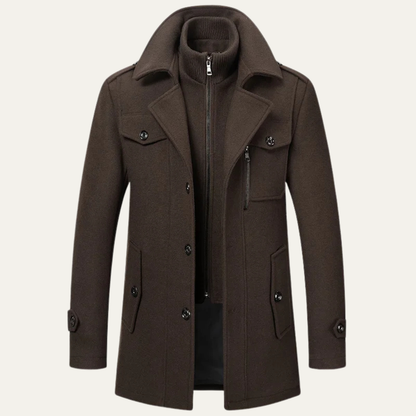 Herren Trenchcoat | Eleganter Wintermantel aus Wollmix