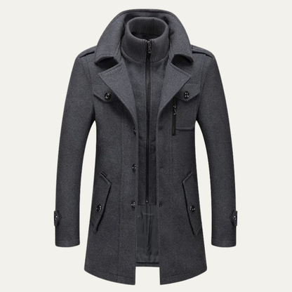 Herren Trenchcoat | Eleganter Wintermantel aus Wollmix