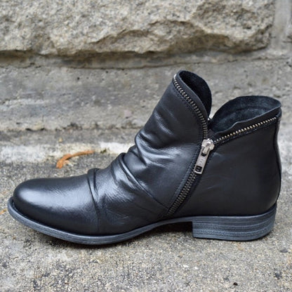 Phelena | Lederstiefel mit Reißverschluss für Damen