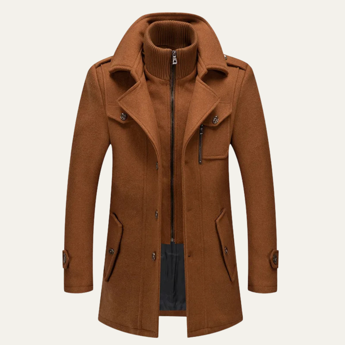 Herren Trenchcoat | Eleganter Wintermantel aus Wollmix