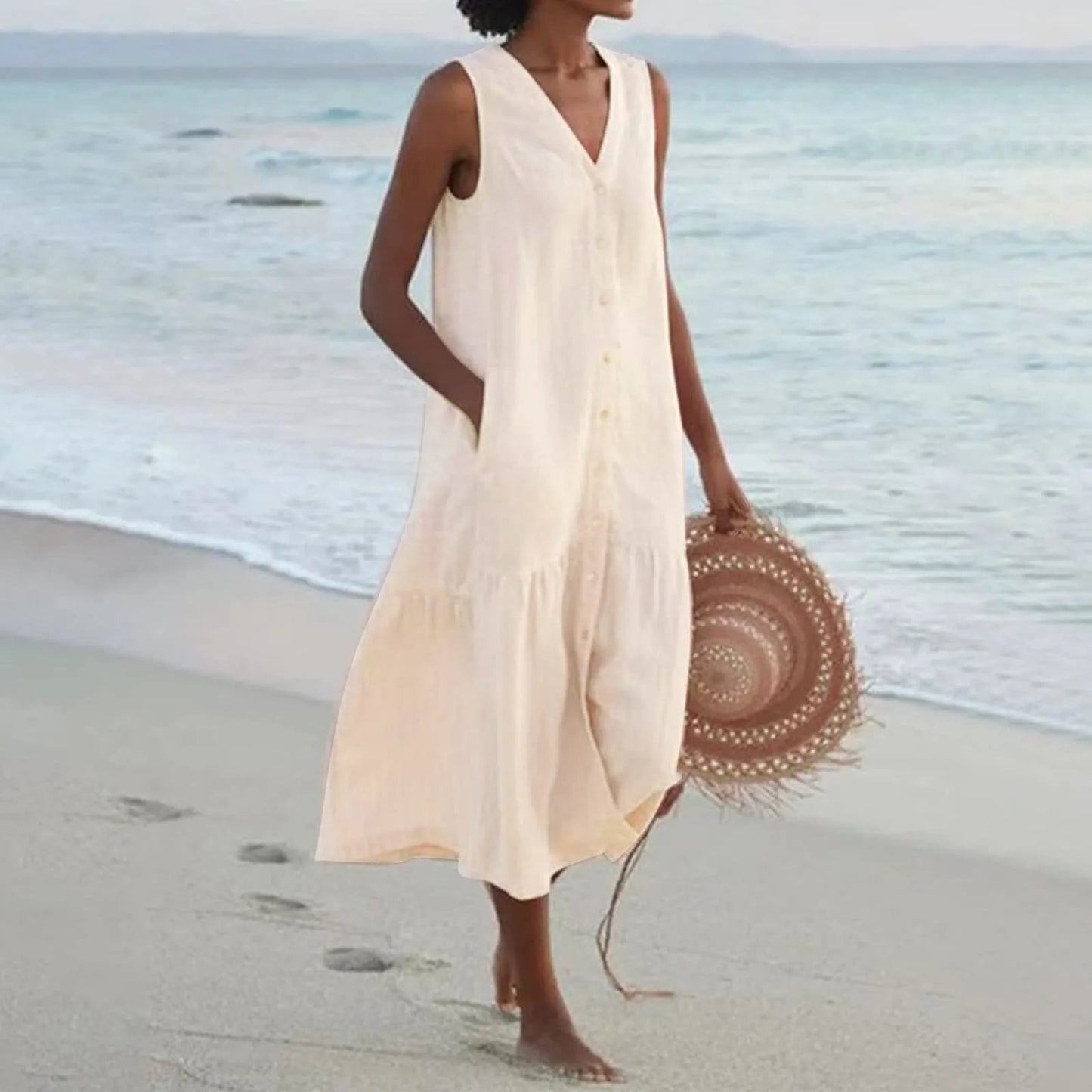 Damen V-Ausschnitt Kleid – Elegant, Feminin & Vielseitig