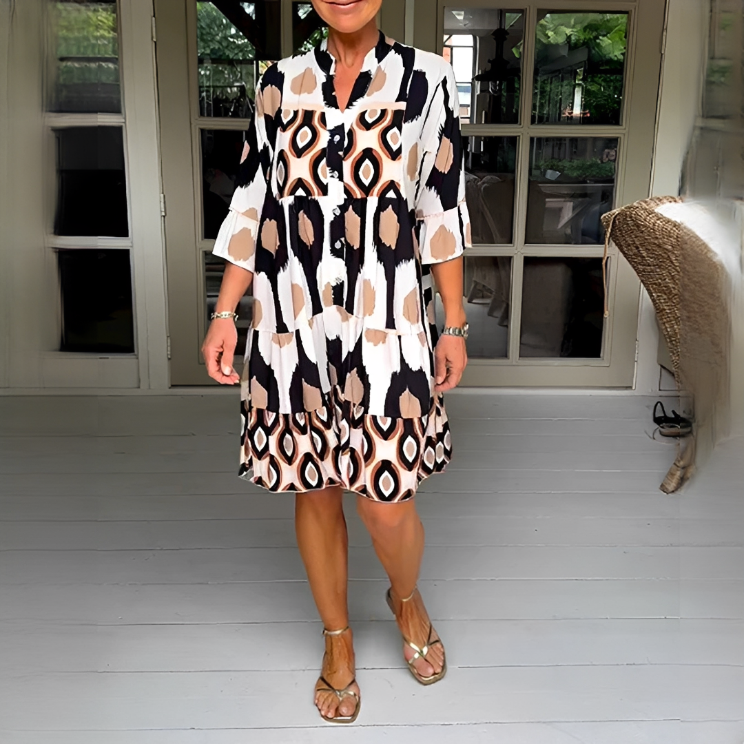 Damen Sommerkleid – Elegantes Kleid mit 3/4-Ärmeln und luftigem Tragekomfort