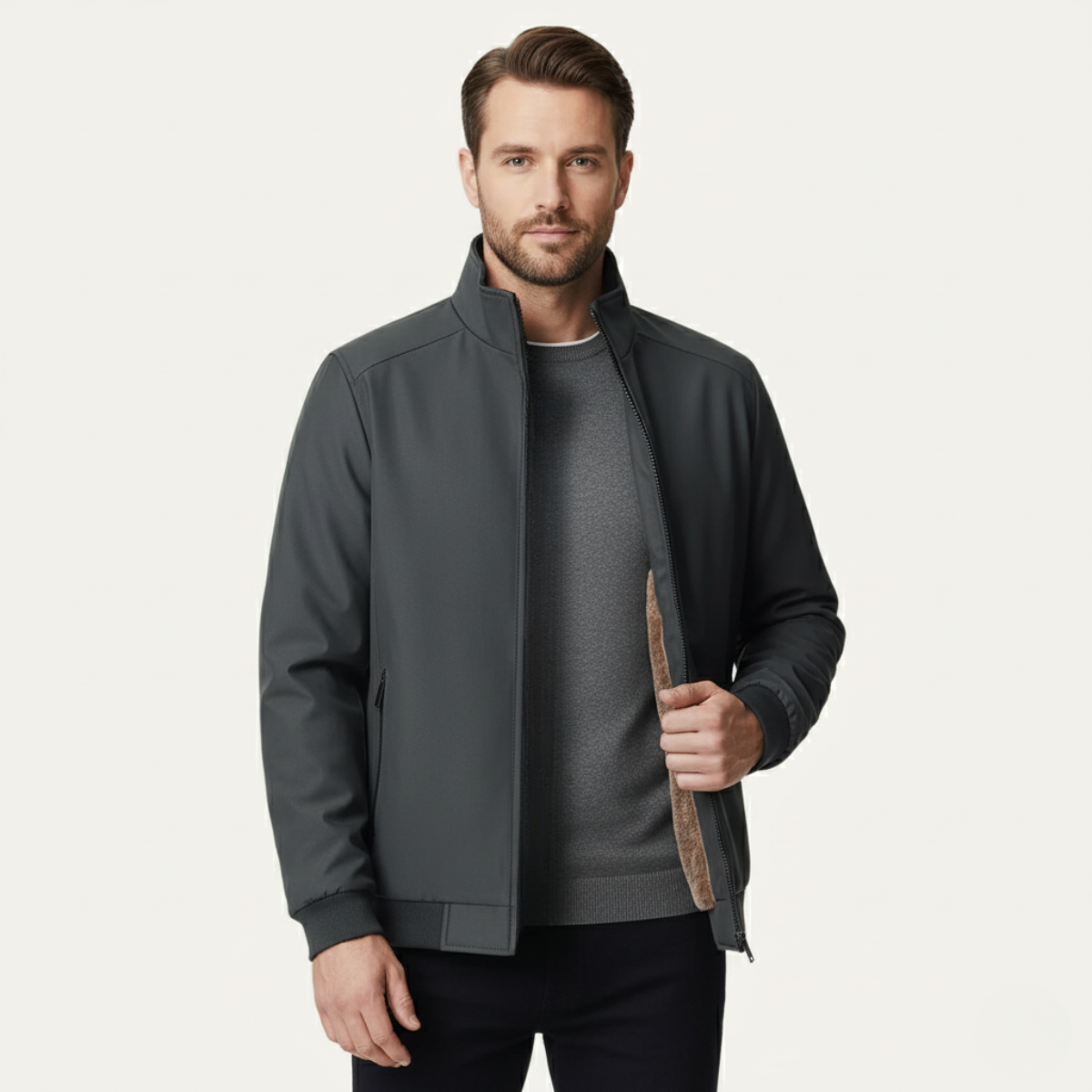 Herren Winterjacke mit Stehkragen – Wärmend, Funktional & Modern für Kalte Tage