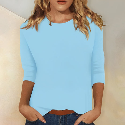 Damen Shirt mit 3/4-Ärmeln – Bequemes Baumwollshirt für Alltag und Freizeit