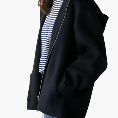 Kapuzensakko Damen | Sportlich-elegante Jacke mit Reißverschluss & Seitentaschen