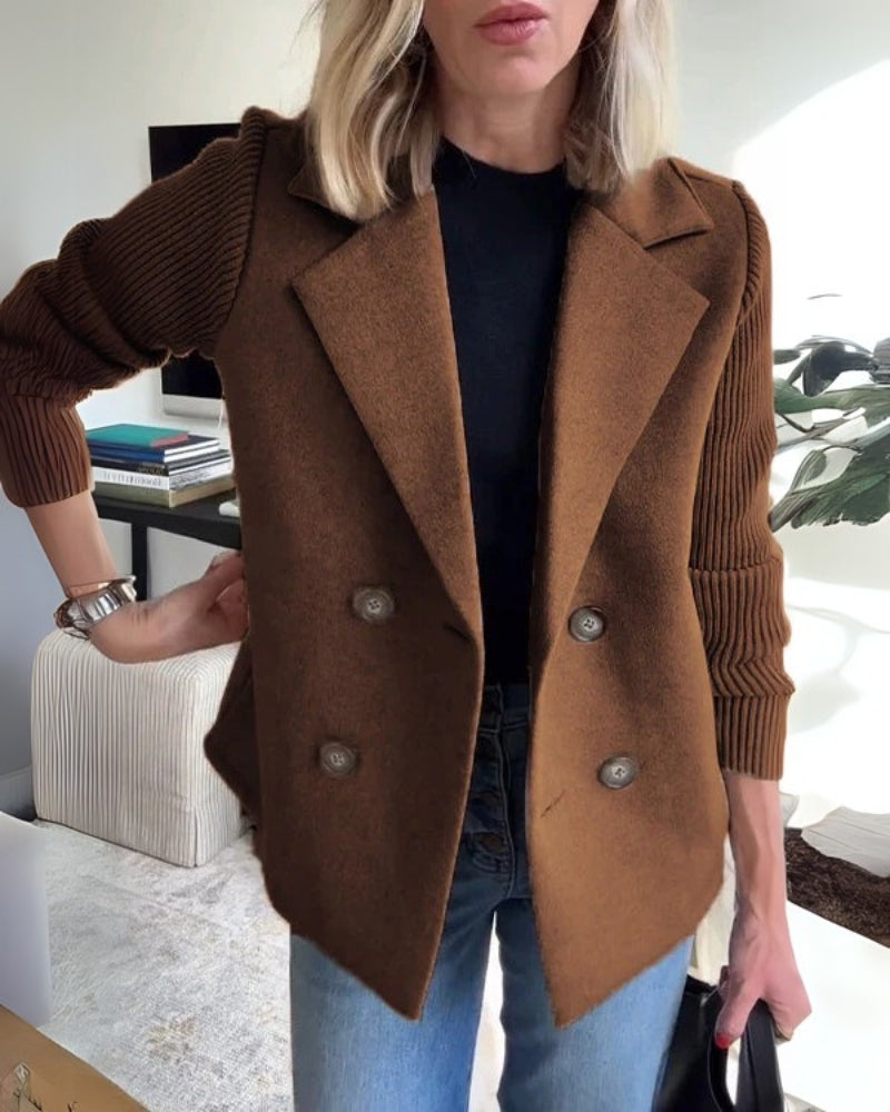 Elegante Damen Knit-Blazer-Weste mit Klassischem Revers – Stilvoll & Vielseitig für Büro & City