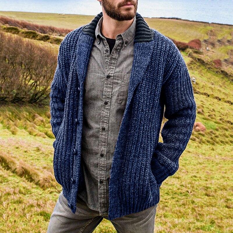 Groß Gestrickte Herren Strickjacke – Warm, Komfortabel & Zeitlos Stylisch