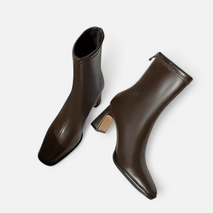 Vintage Stiefeletten mit quadratischer Spitze | Damen, stilvoll & wärmend