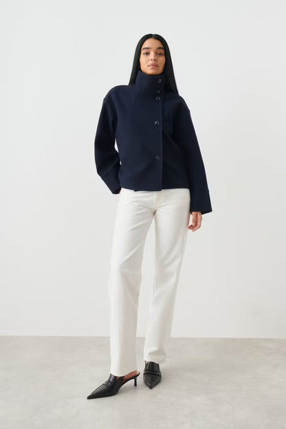Elegante Damen Kurzjacke mit Stehkragen | Minimalistische Raffinesse für jeden Anlass