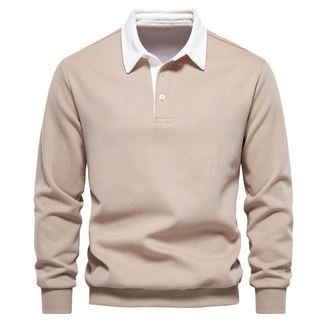Gideon | Herren Langarm Polo Shirt | Klassischer Knopfkragen